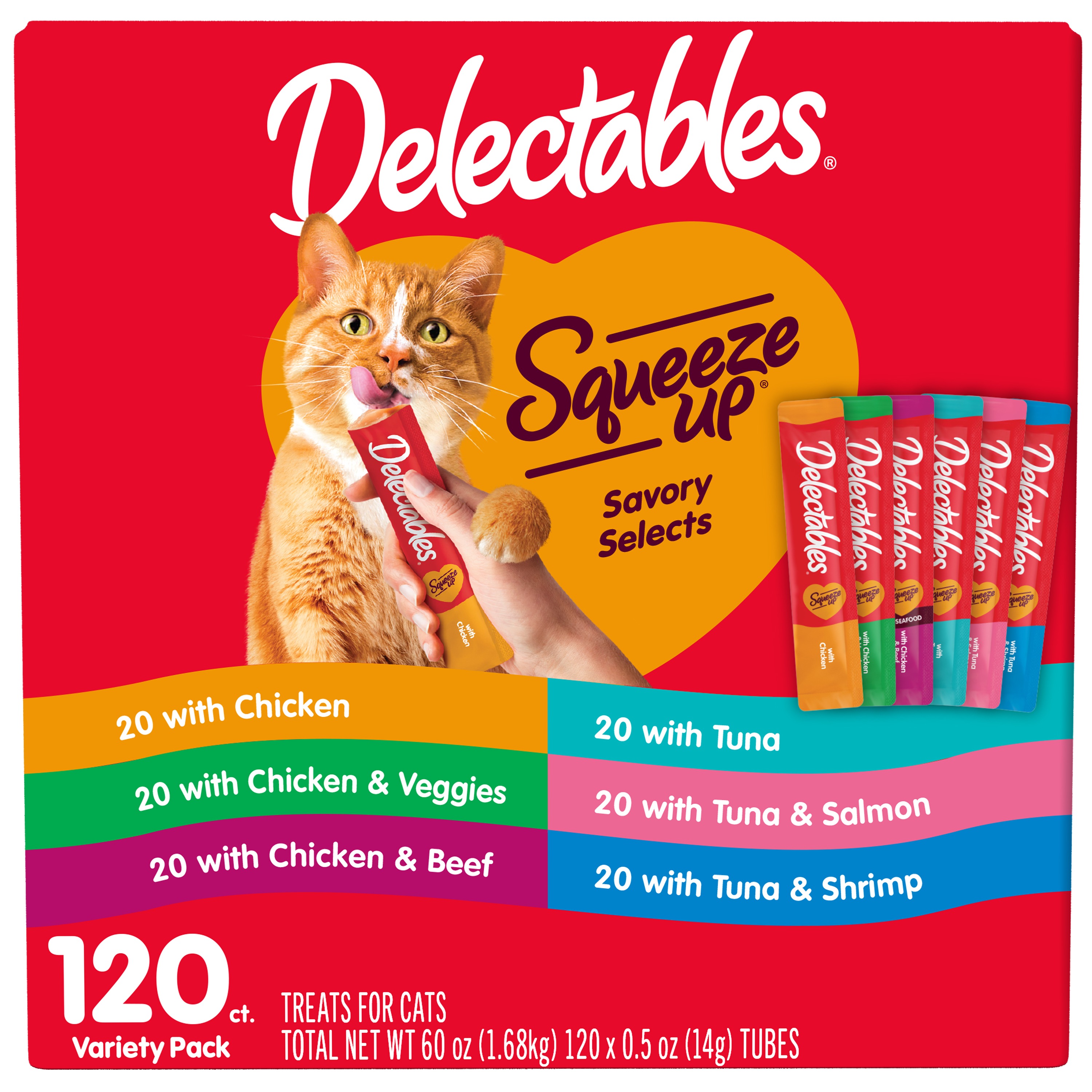 Delectables Squeeze Up Lickable Cat Treats Variety Pack 117