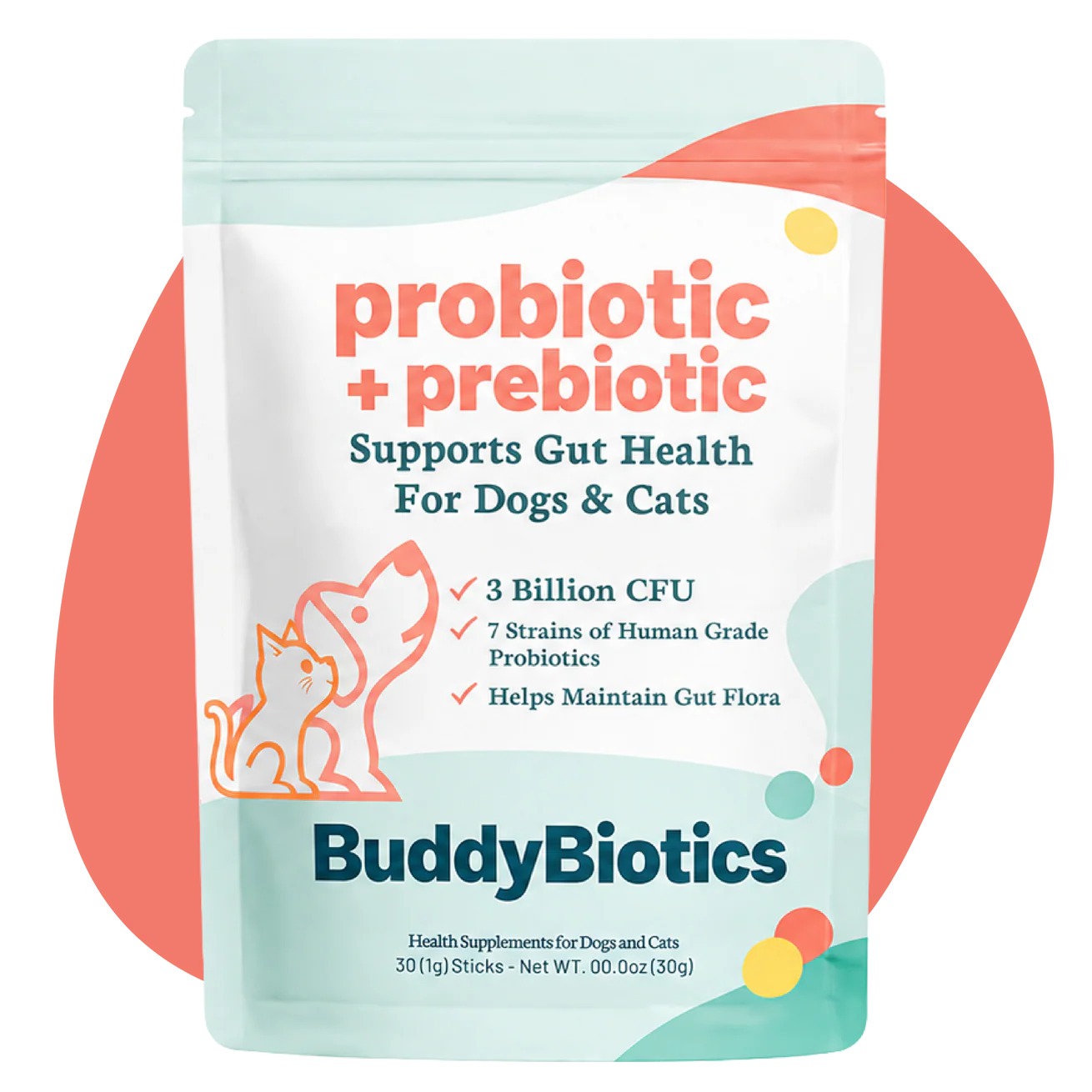 Buddy Biotics® Probiotic + Prebiotic Stick Packs for Dogs & Cats 300
