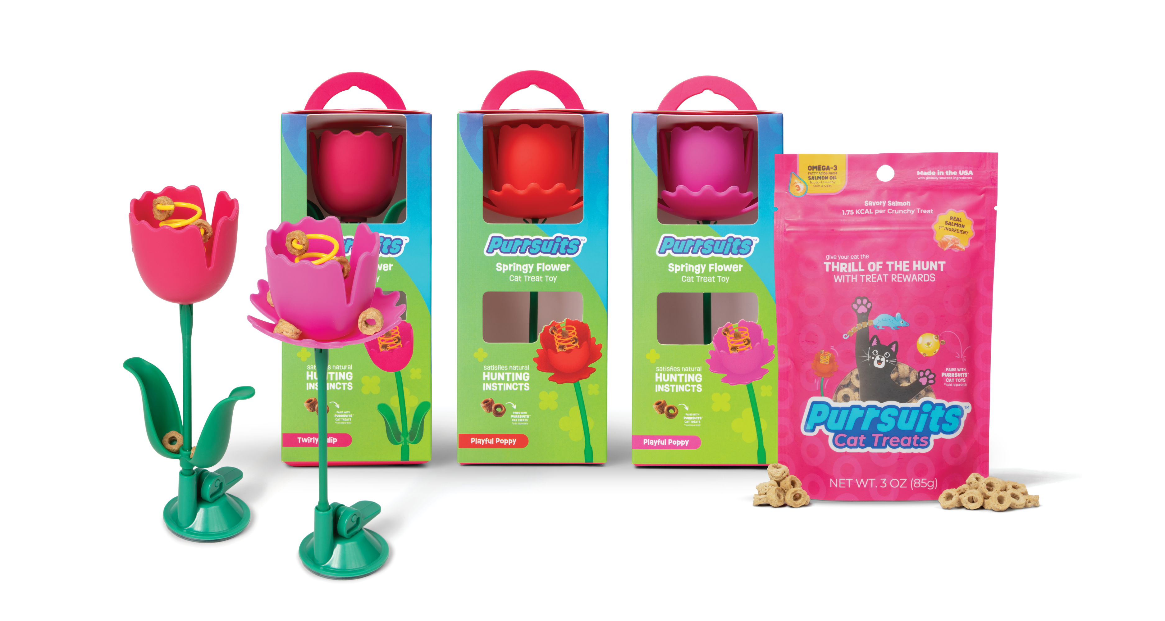 Purrsuits™ Springy Flower Cat Treat Toy 306