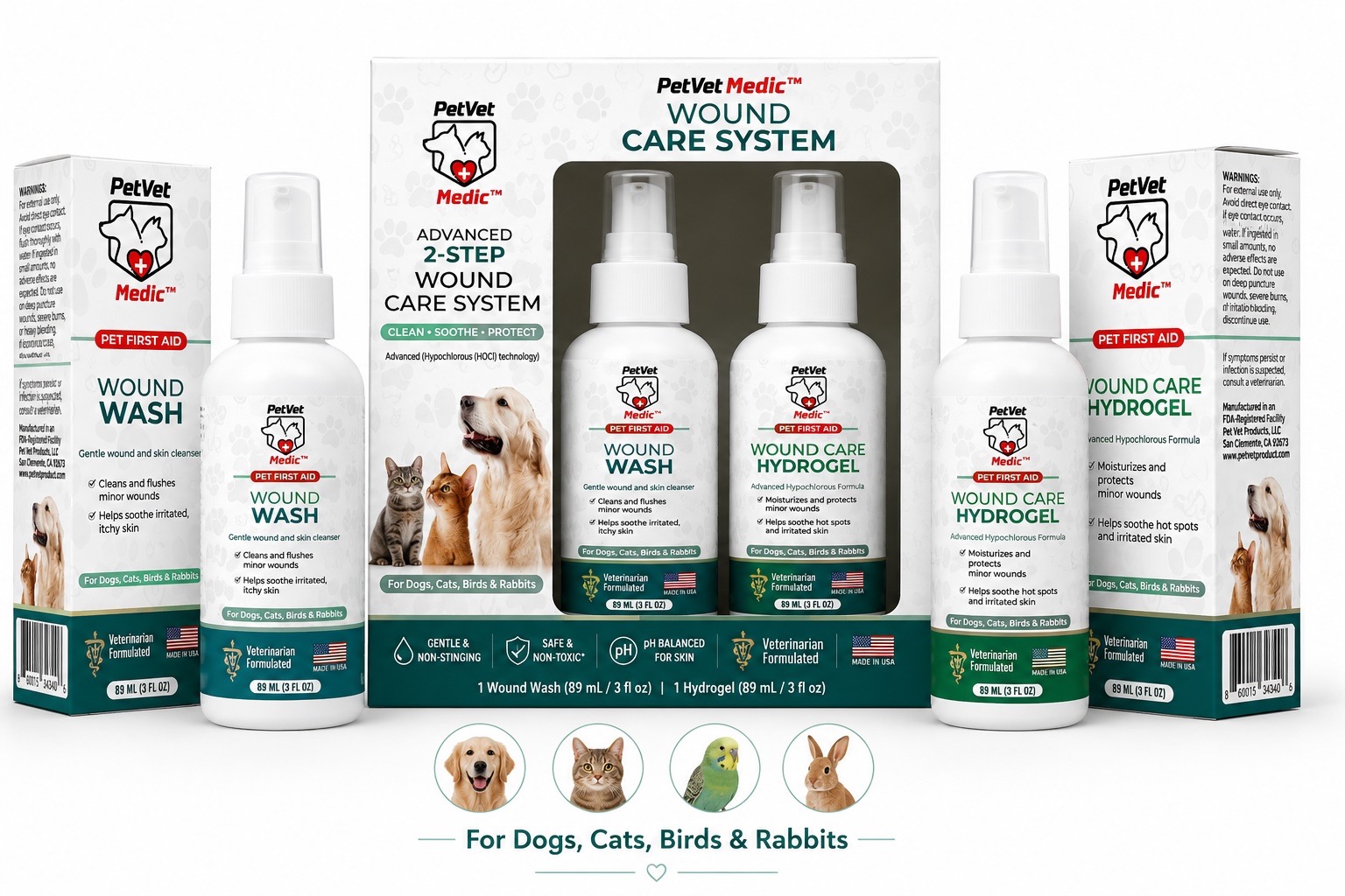 PetVet Medic® HOCI Wound Wash & Hydrogel for Pets 542