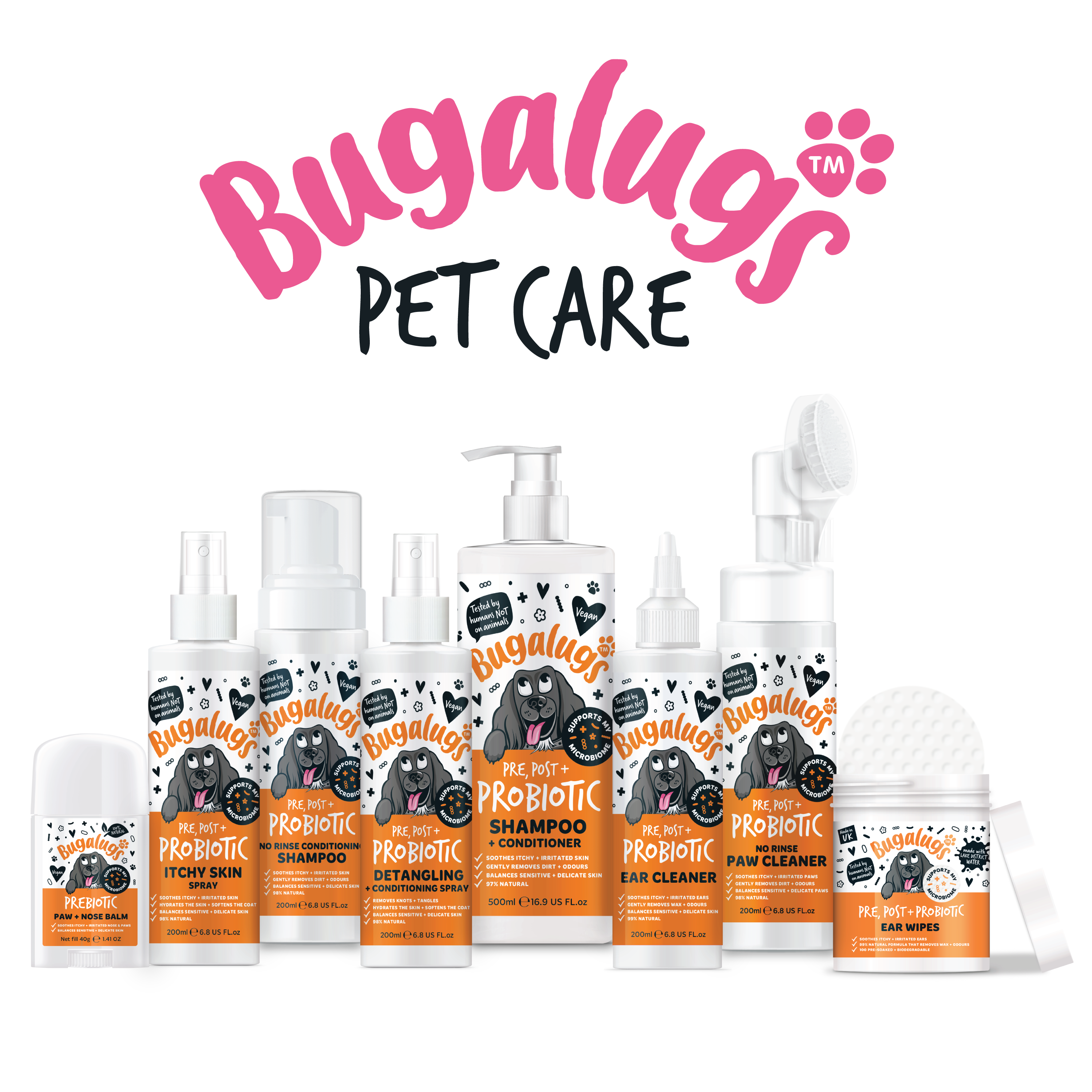 Bugalugs Pre, Post & Probiotic Grooming Range 565