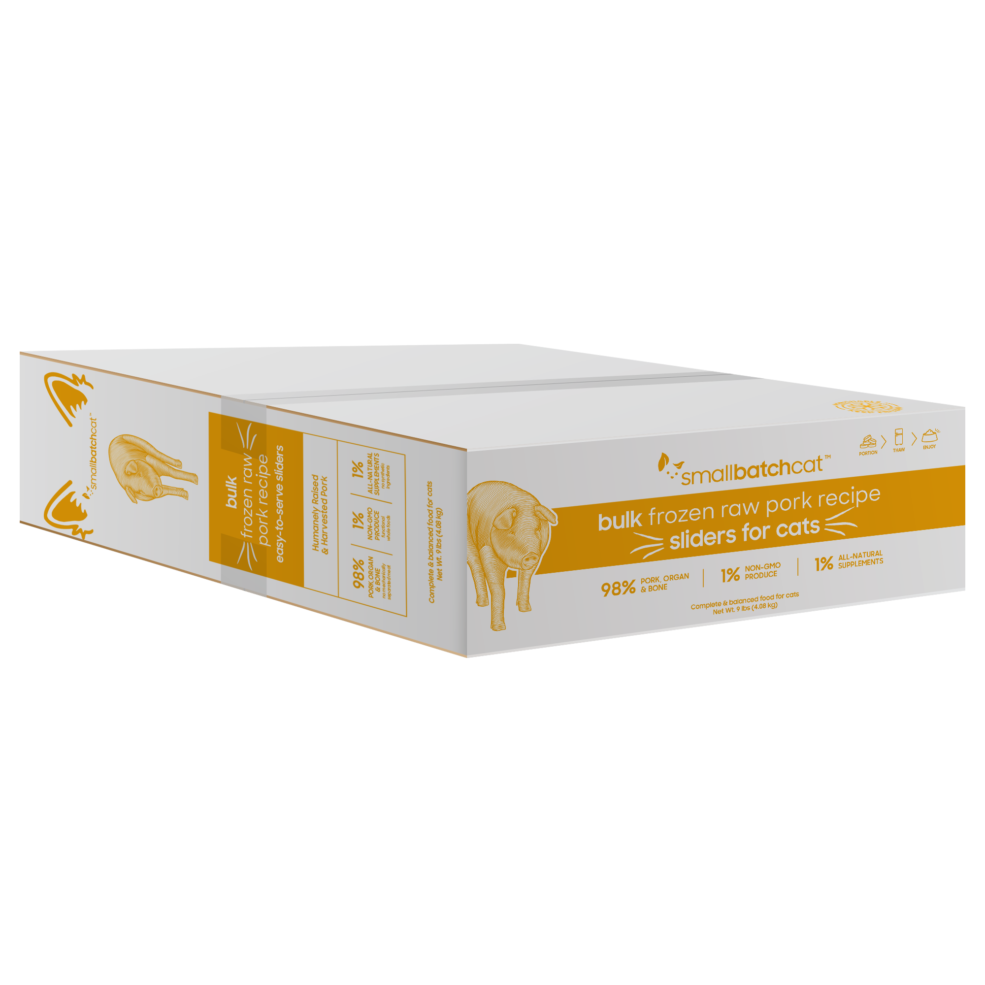 Bulk Box Raw Pork Sliders for Cats 620
