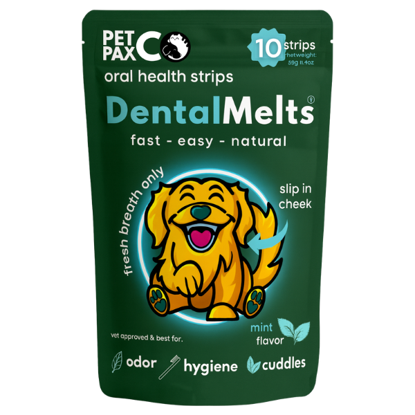 DentalMelts - Dog Breath Freshener 5 in 1 – 30 Oral Strips – Natural Sage, Spirulina, Apple Cider Vinegar – Dogs Dental Care Products, Fresh Breath & 70