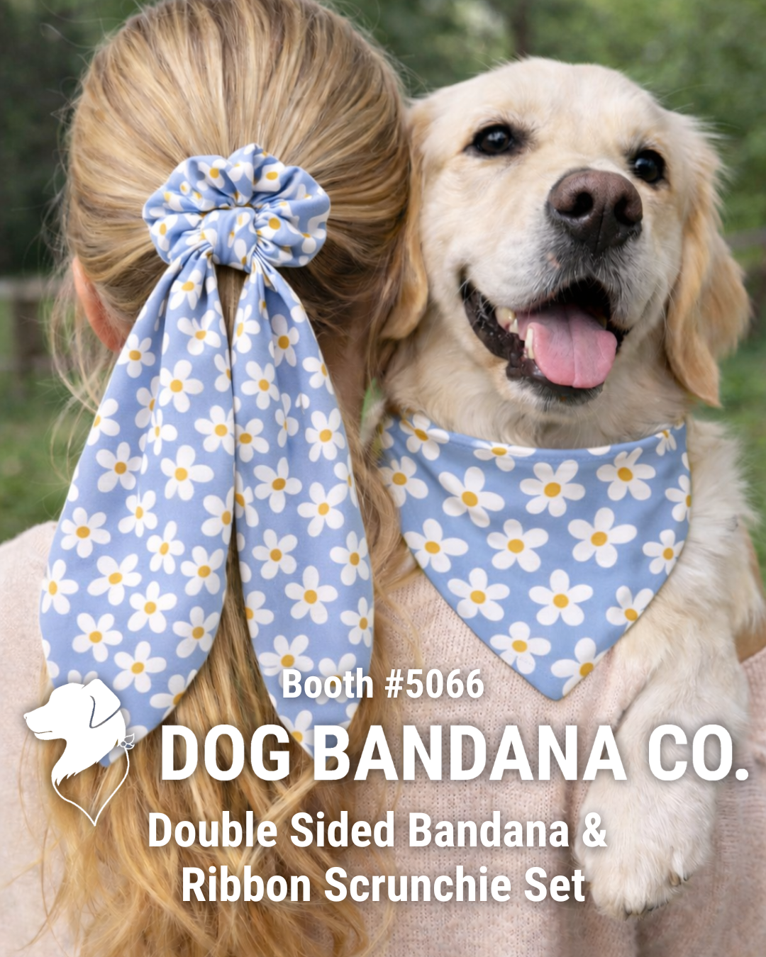 Double Sided Dog Bandana & Ribbon Scrunchie Set 76
