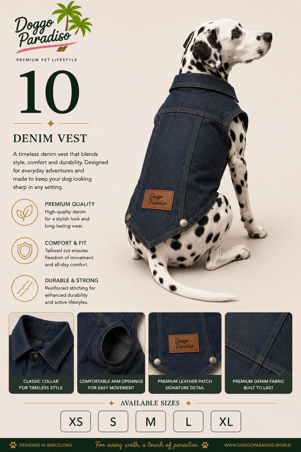 Doggo paradiso Denim Vest 937