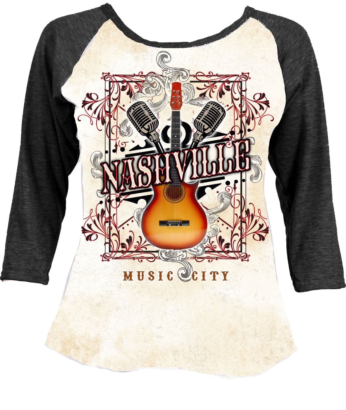 Ladies 3/4 Baseball Jersey Nashville Music City 73