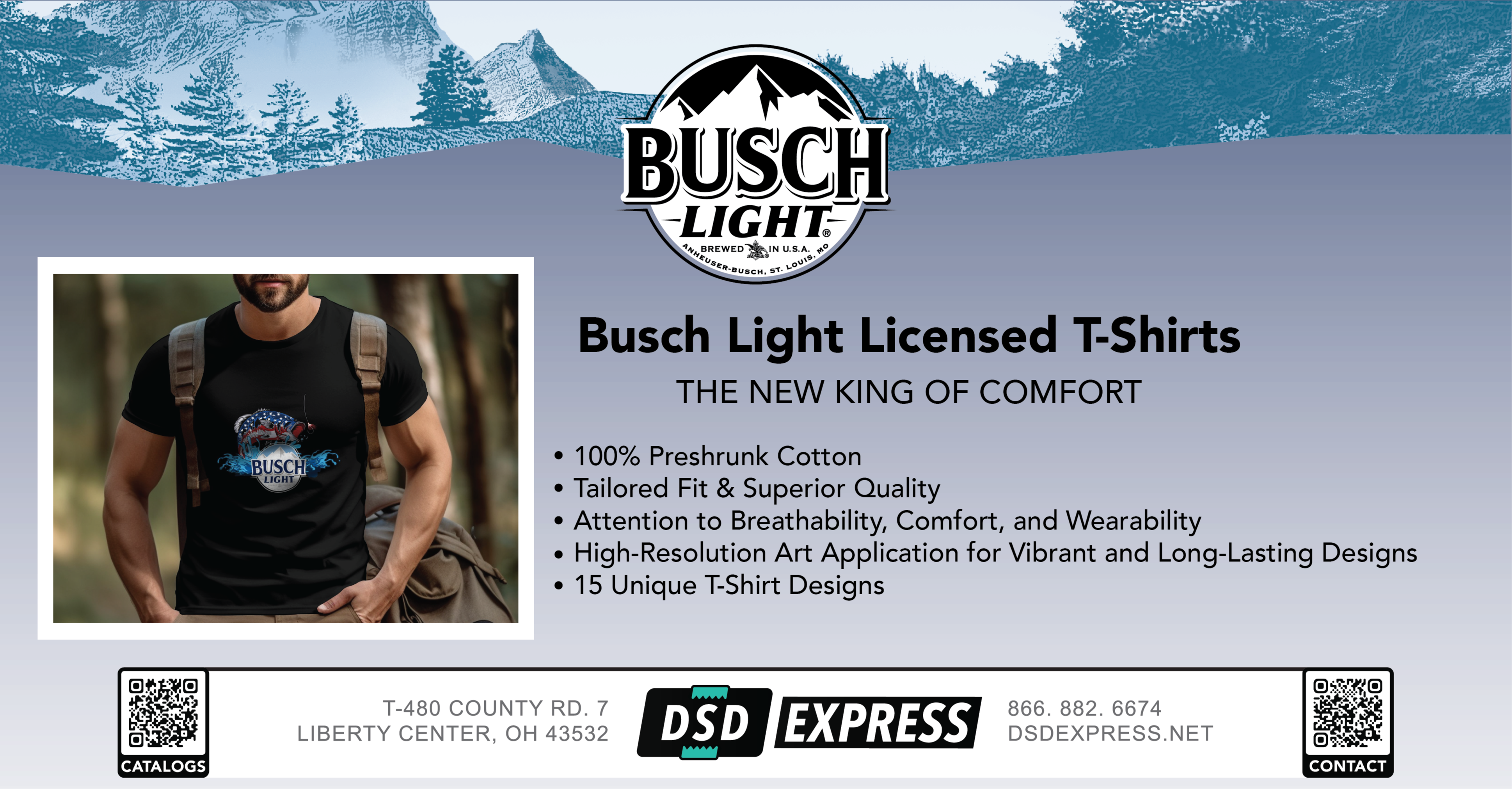Licensed Busch Light T-Shirts - The New King of Comfort 190