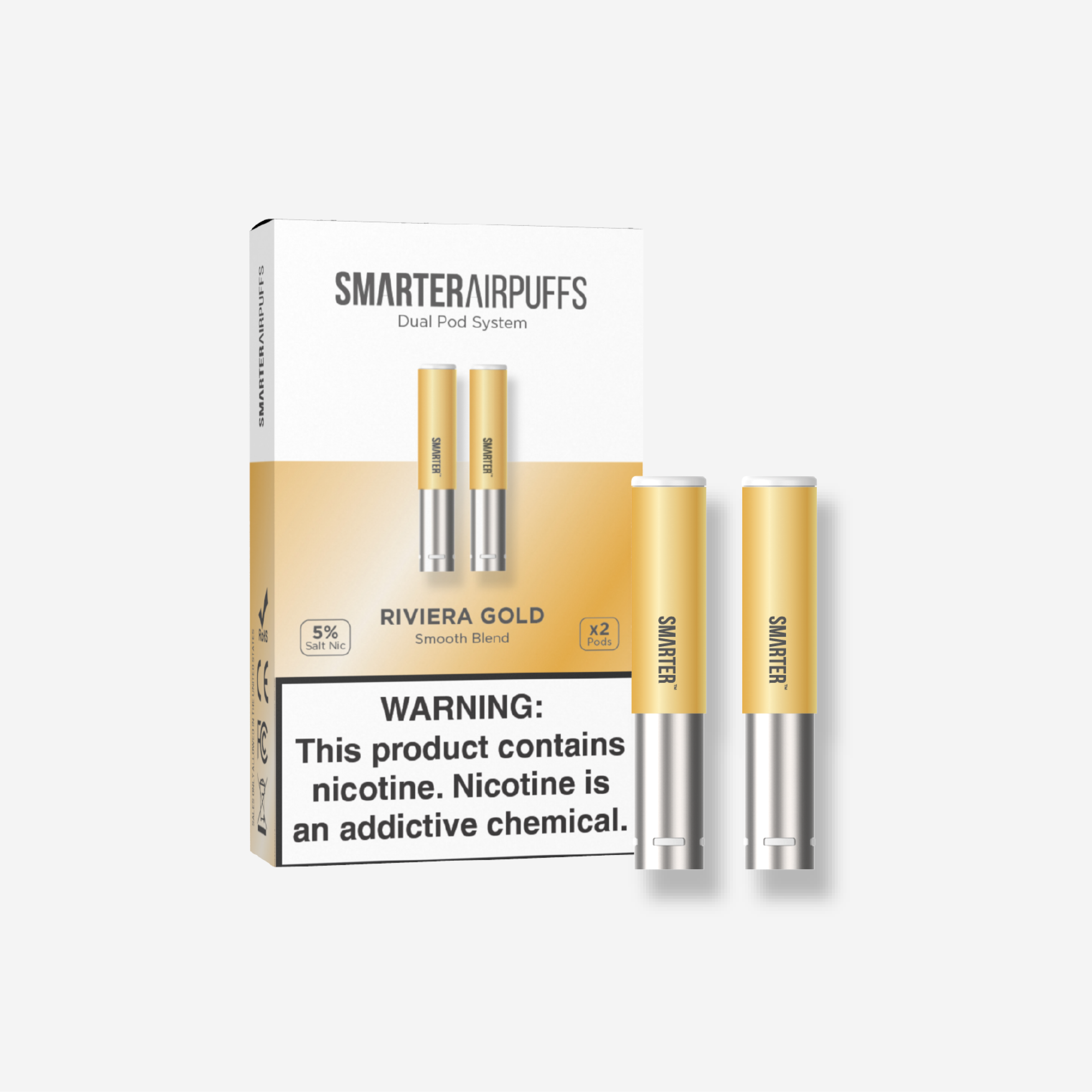 Smarter AirPuffs Tobacco Extract Pods – Riviera Gold 30