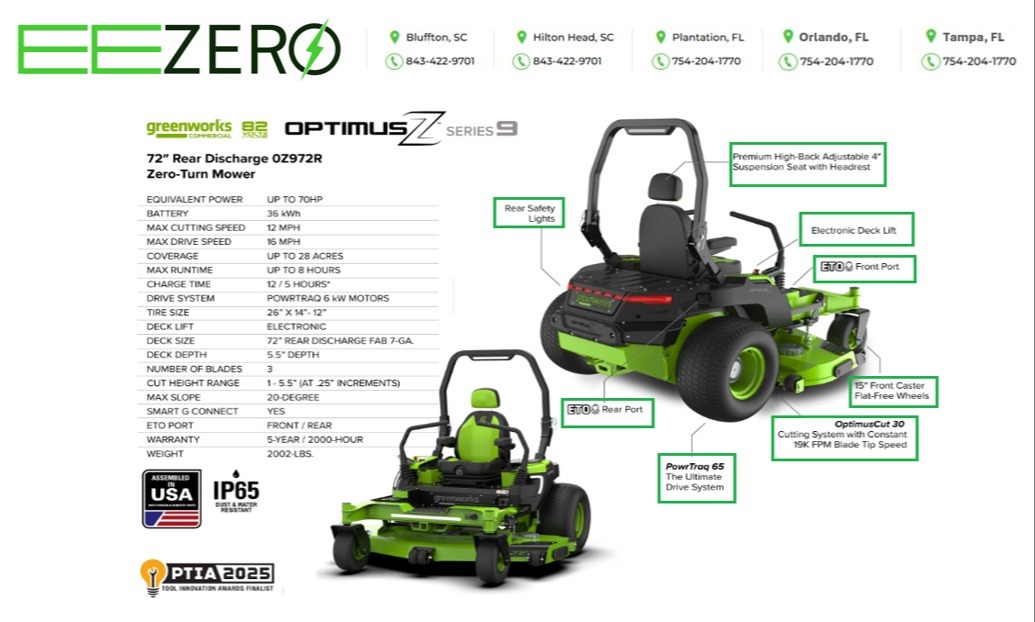 EE Zero- Greenworks Optimus Z   Mower 233
