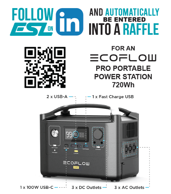 Enter ESL's Raffle to Win an ECOFLOW Solar Power Station 82