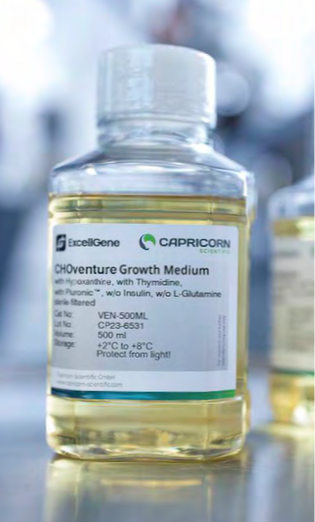 CHOventure Media System Supports Scalable, High-Yield Production; Bench to Bioreactor! 264