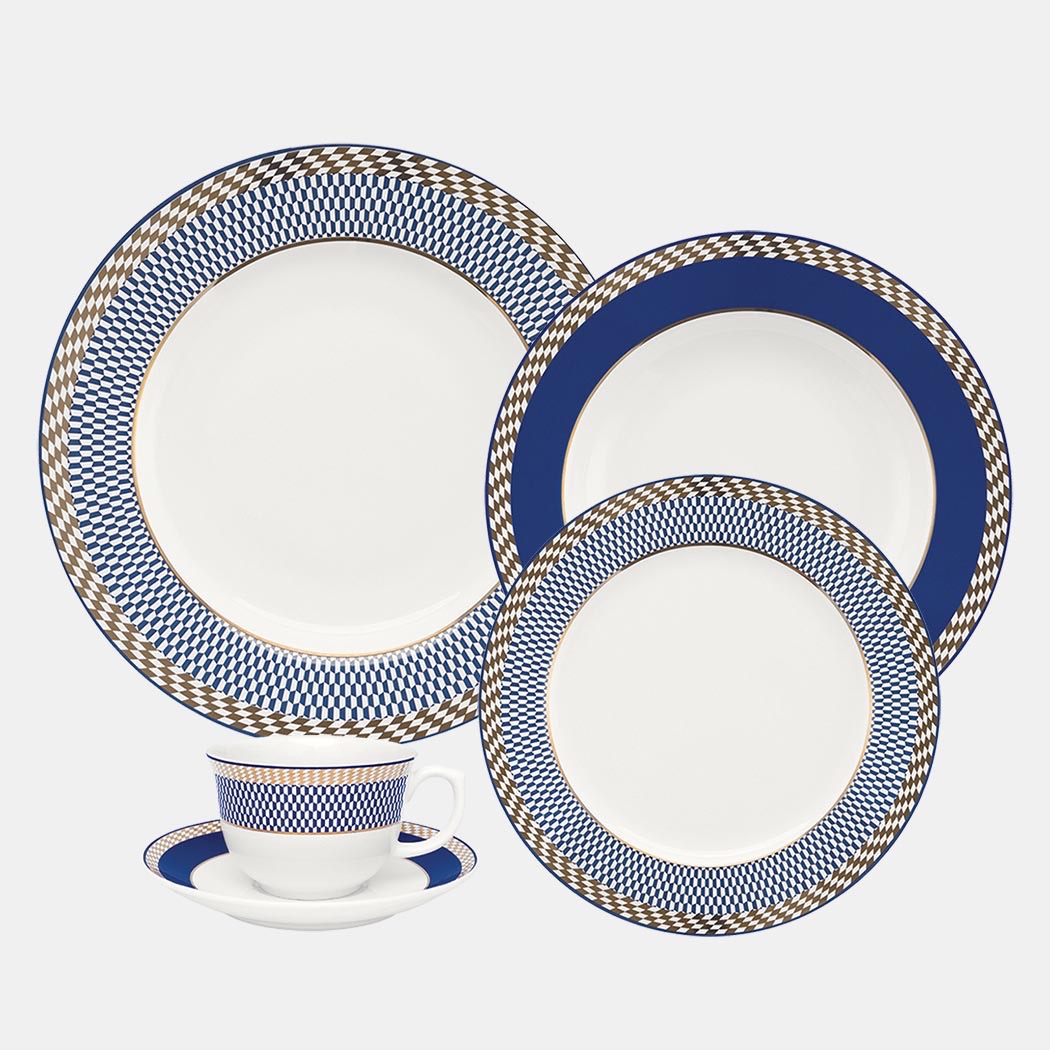 Oxford Flamingo Op-Art Porcelain 20-Piece Dinnerwa 467