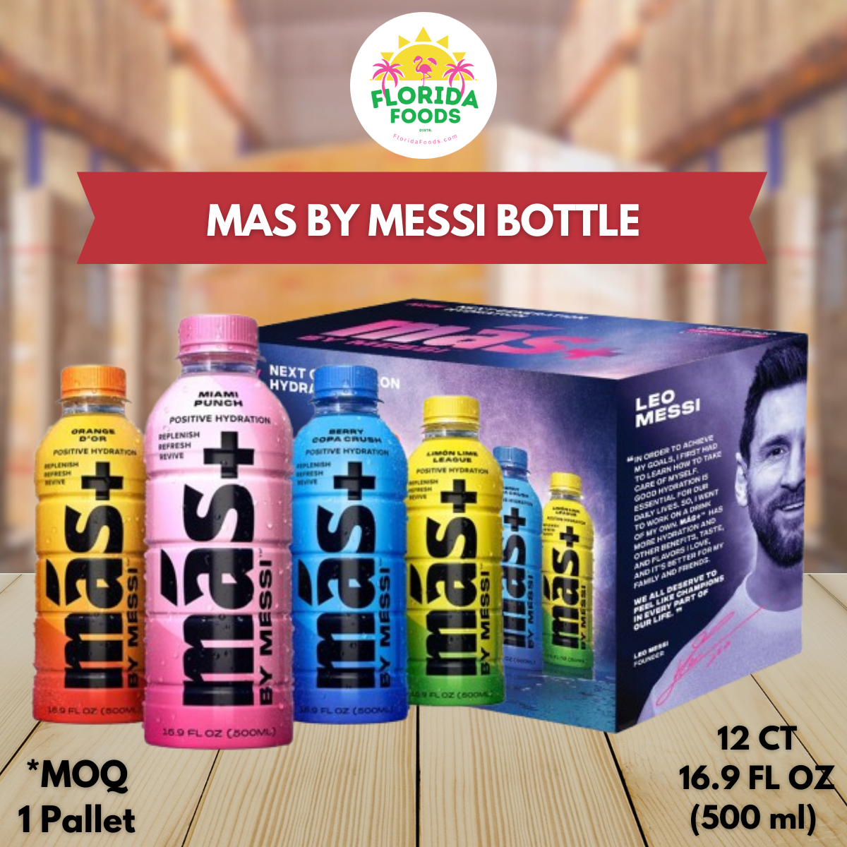MAS BY MESSI BOTTLE 16.9 FL OZ  12 PK 640