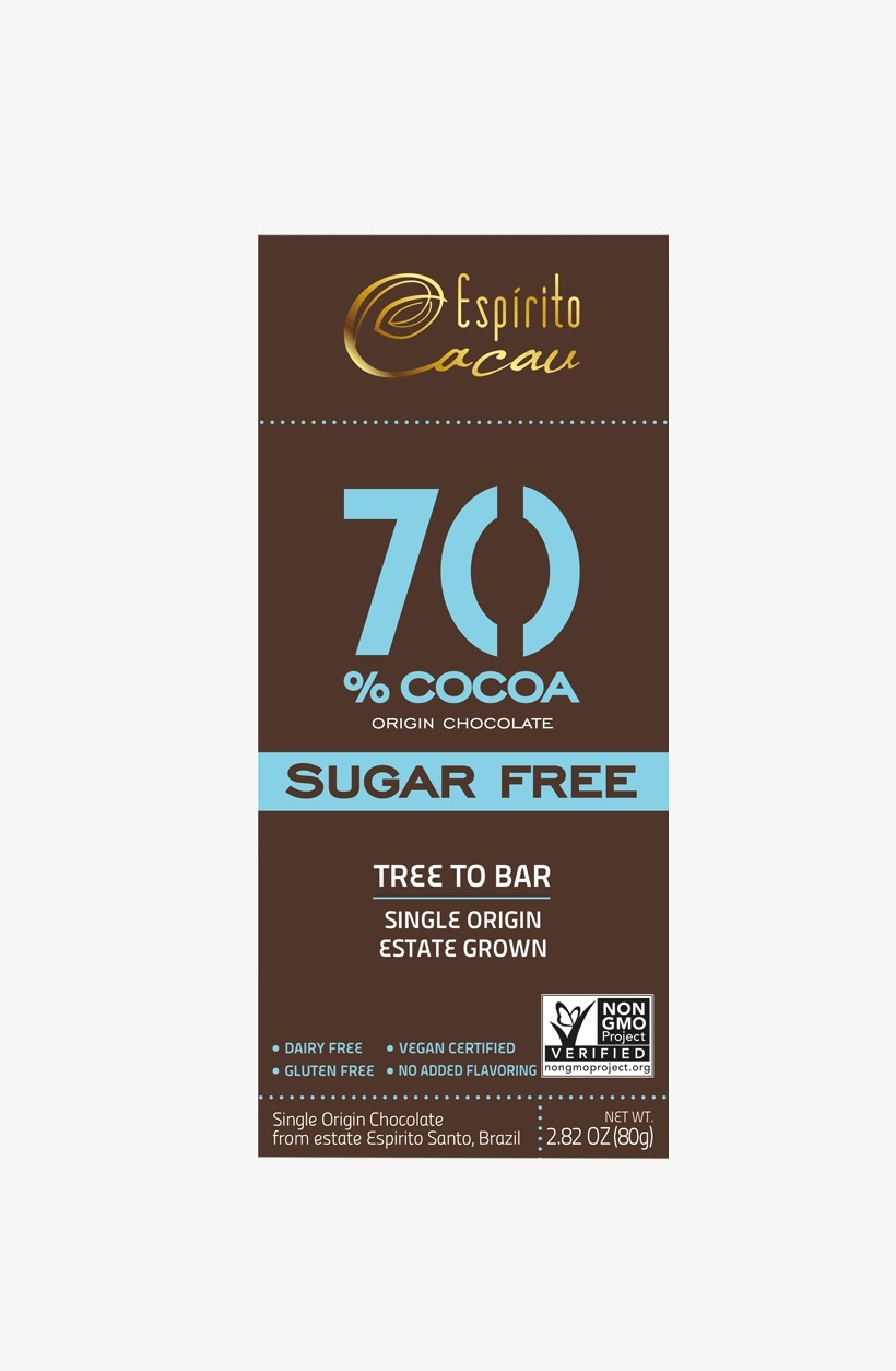CHOCOLATE BAR 70% COCOA- SUGAR FREE -100% NATURAL 998