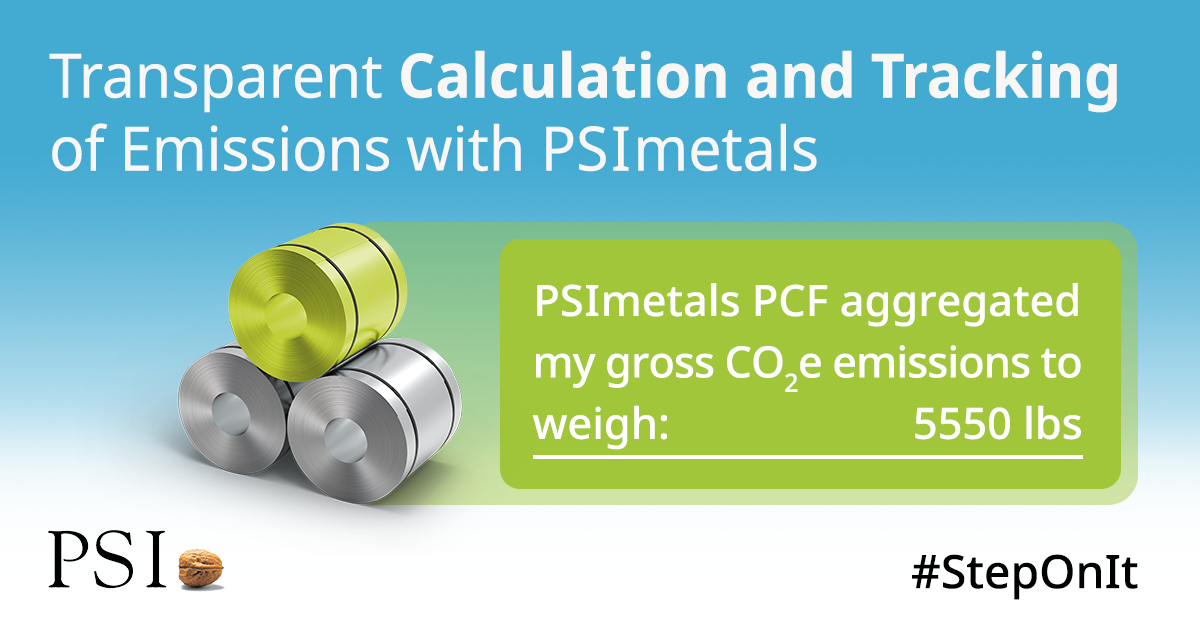 Track CO₂ emissions at piece and product level with PSImetals 1335