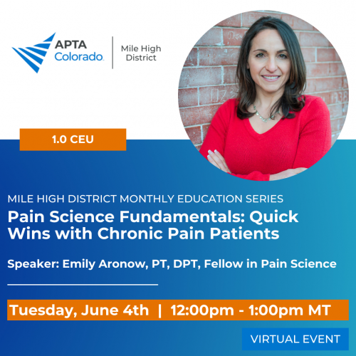 Mile High District Educations Series: Pain Science Fundamentals: Quick Wins with Chronic Pain Patients 136