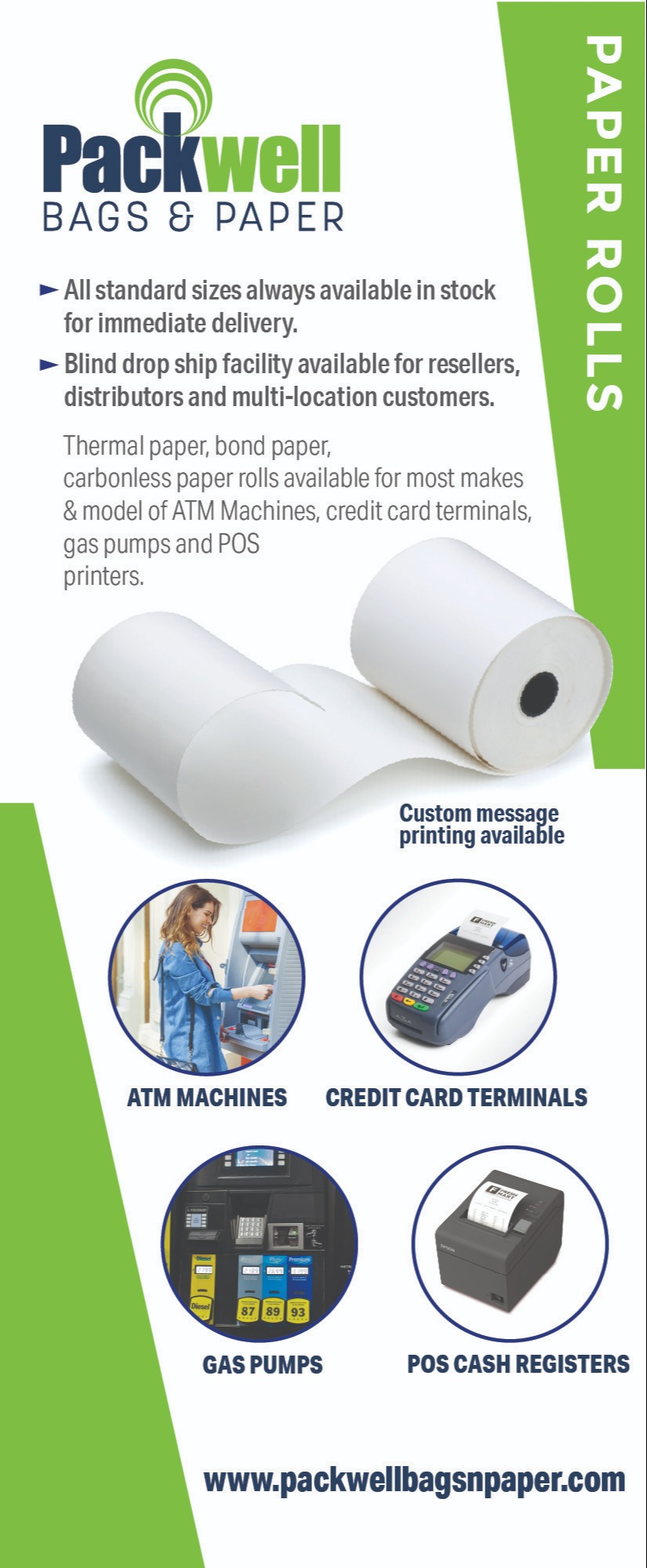 Thermal POS/cash register, credit card, ATM paper 1098