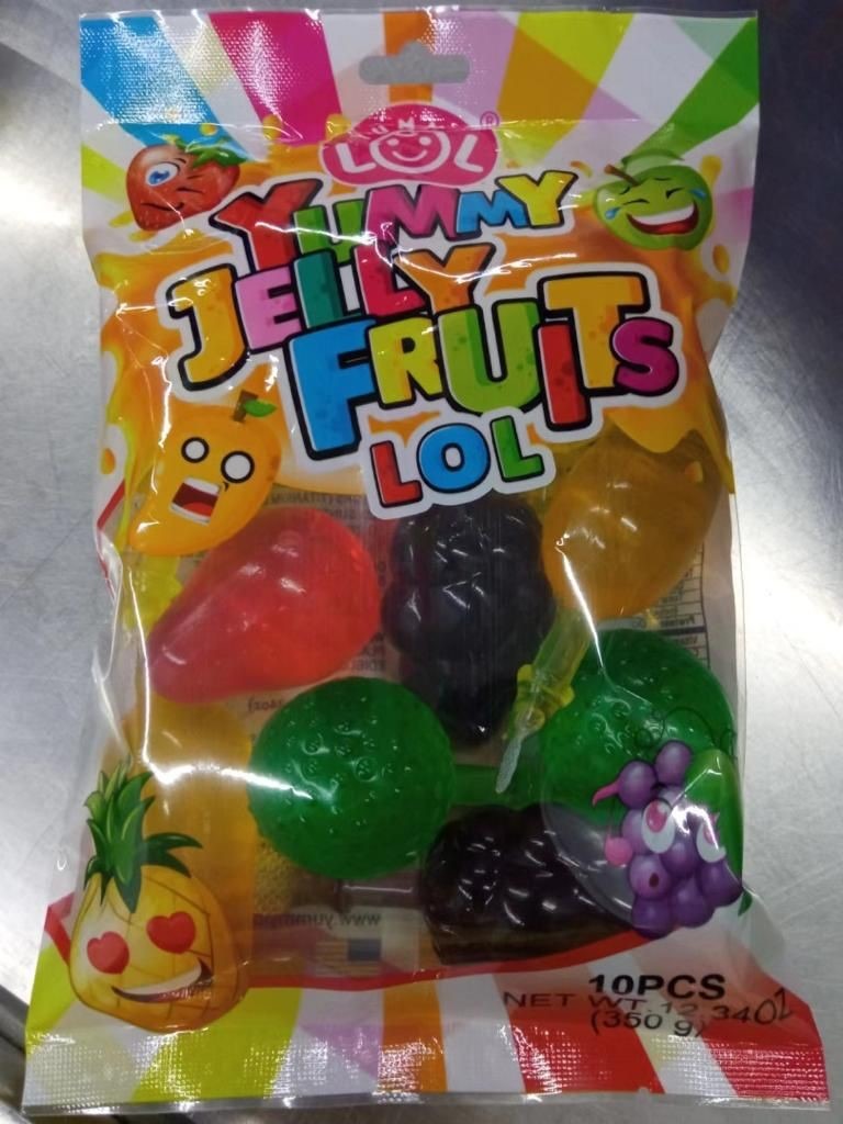 YUMMY LOL FRUIT JELLY 350g Bags 24 bag BOX 1113