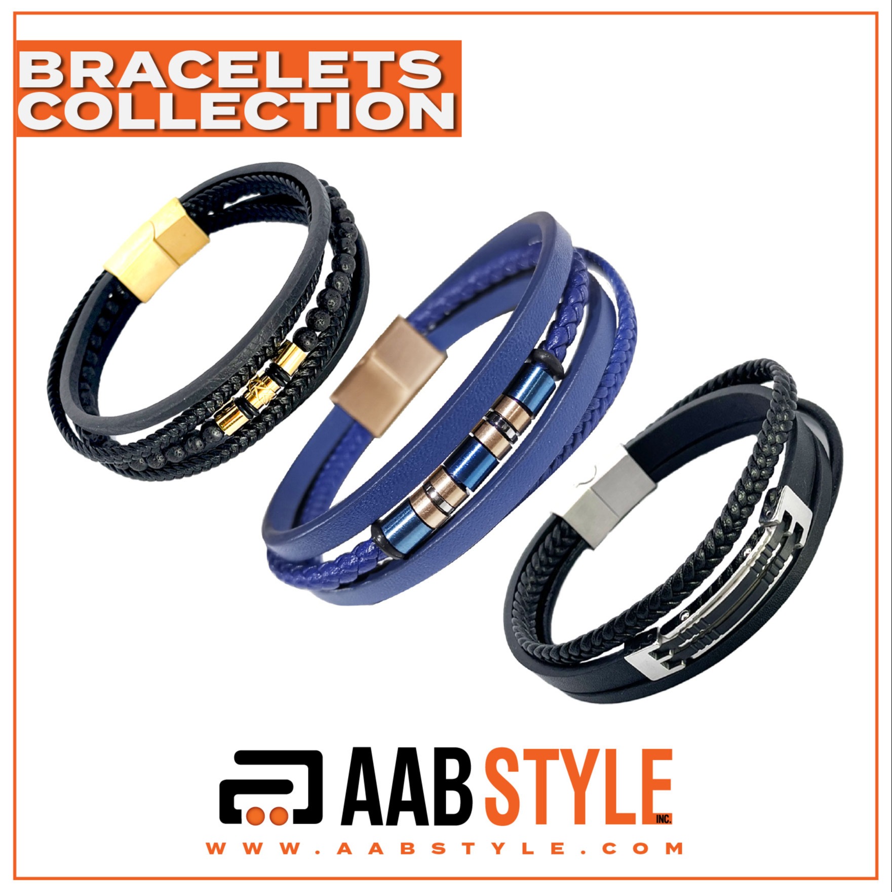 Leather & Stainless Steel Bracelets 1150