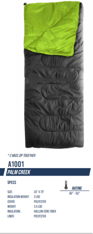 A1001 Palm Creek Sleeping Bag 1456