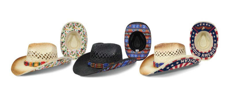 Cowboy Sublimation Straw Hats 214