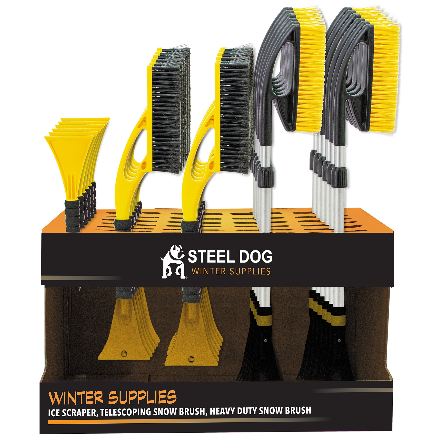 Assorted 30pc Snow Brush/Ice Scraper with Floor display 737
