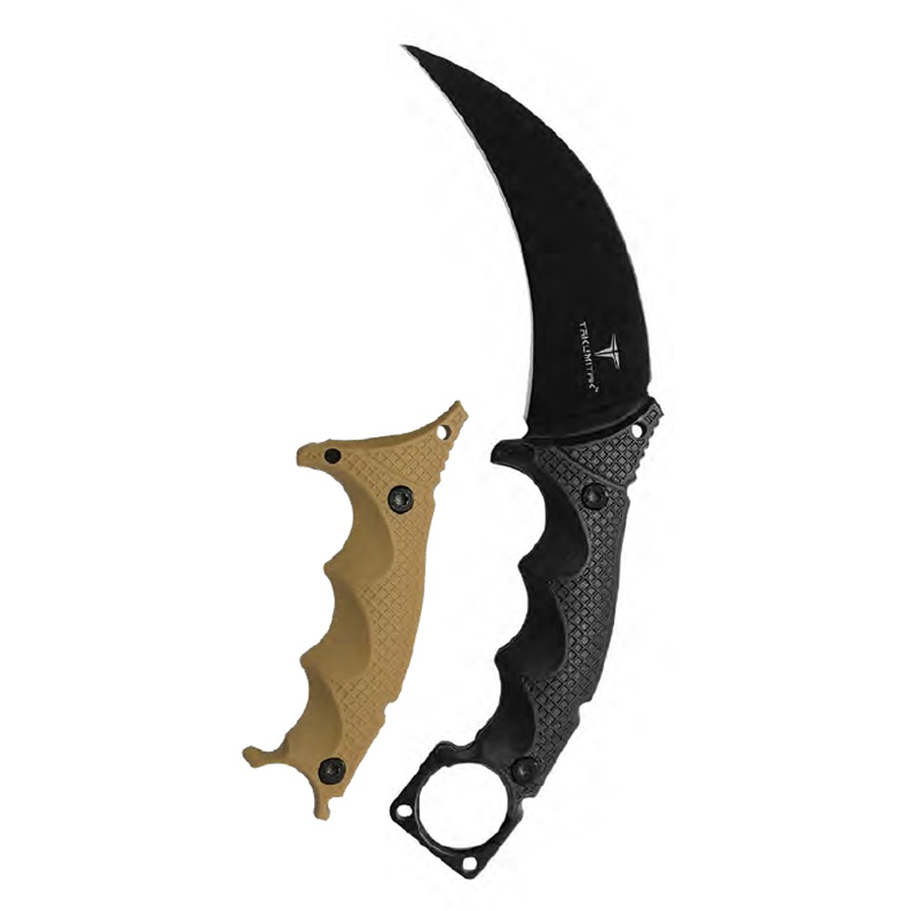 TKF307 – MIDNIGHT 9" Full Tang Fixed Blade Knife ABS Plastic Handle & Sheath w/ Molle Clip 852