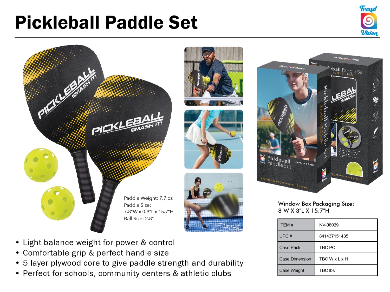 2 Pack Pickleball Paddles & Ball 921