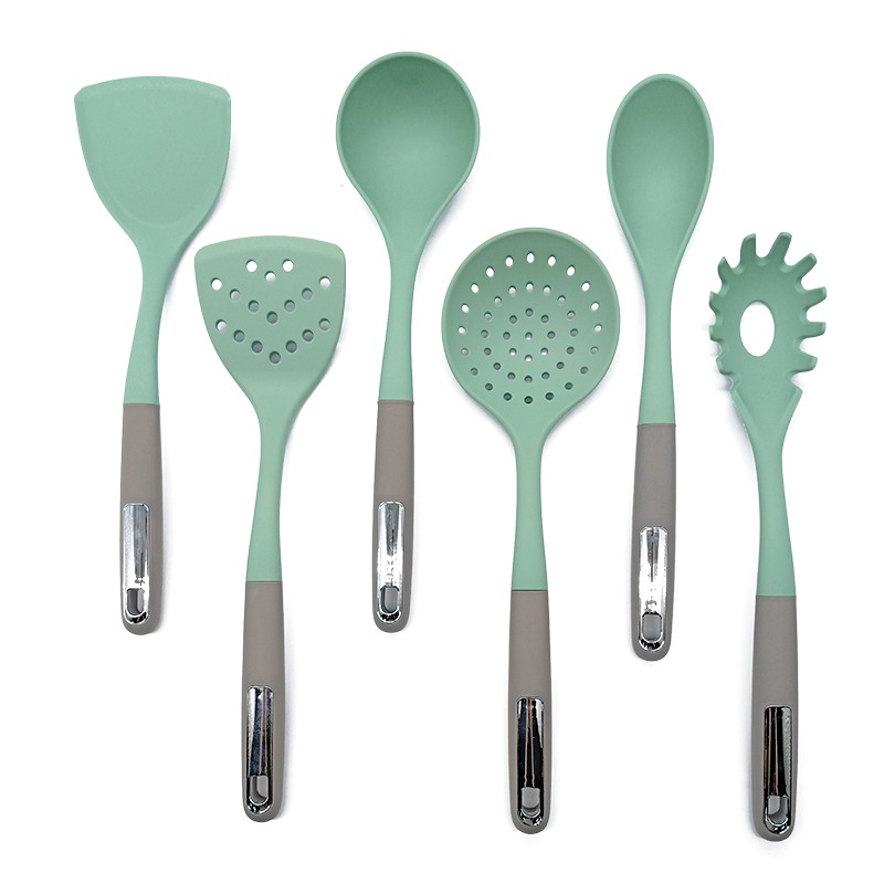 7pcs Non-stick Silicone Utensil Tool Sets Cooking Tools Kitchen Utensils Set with Holder 1053