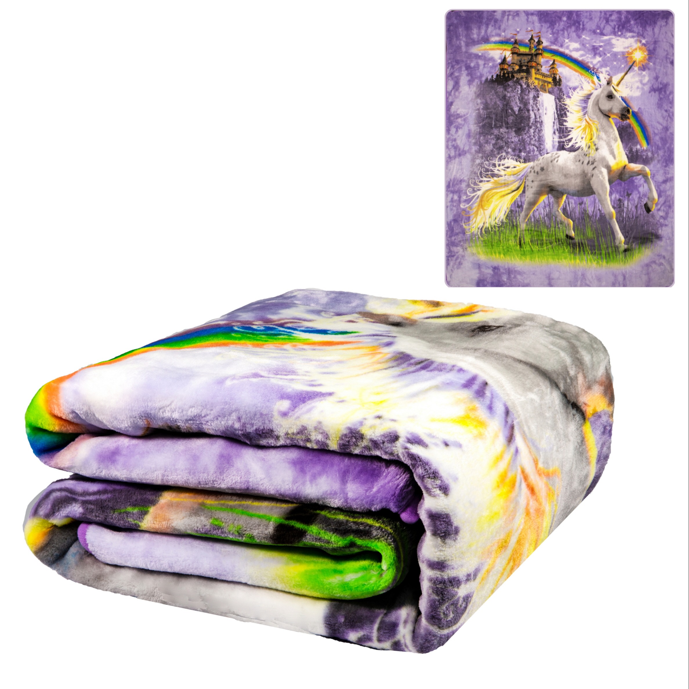 Unicorn Castle Queen Flannel Blanket 1126