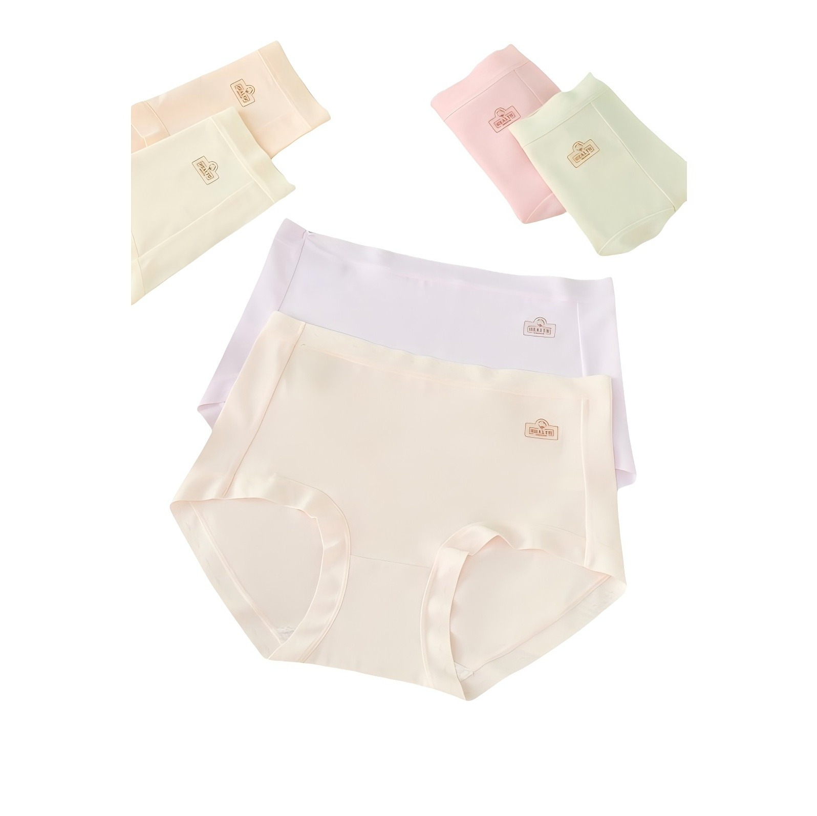 Texlina Women’s Seamless Mid-Rise Briefs with Satin Trim – Assorted Color Packs 1198