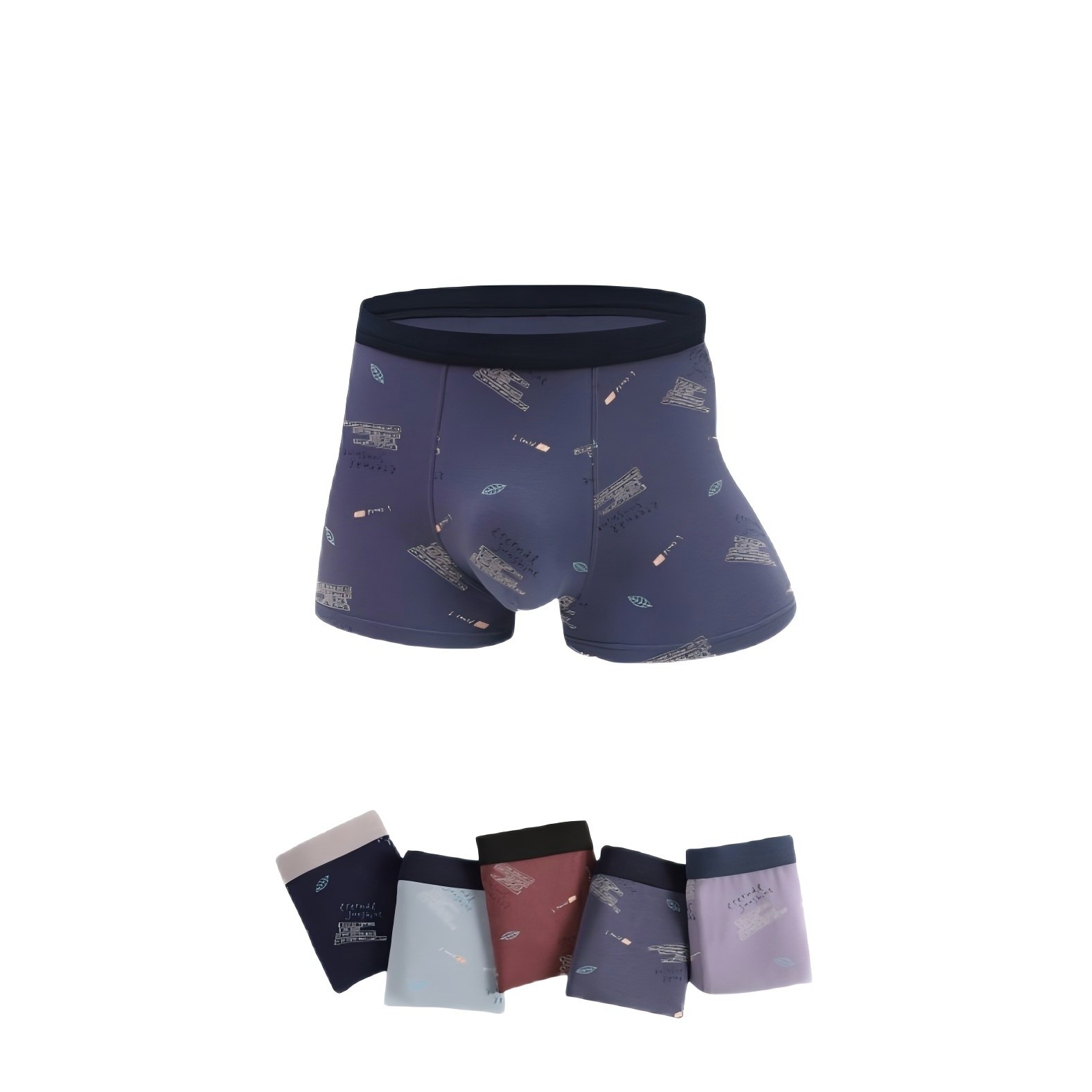 Texlina Men’s Ice Silk Chalkboard Print Boxer Briefs – StudyMode™ Edition 1212