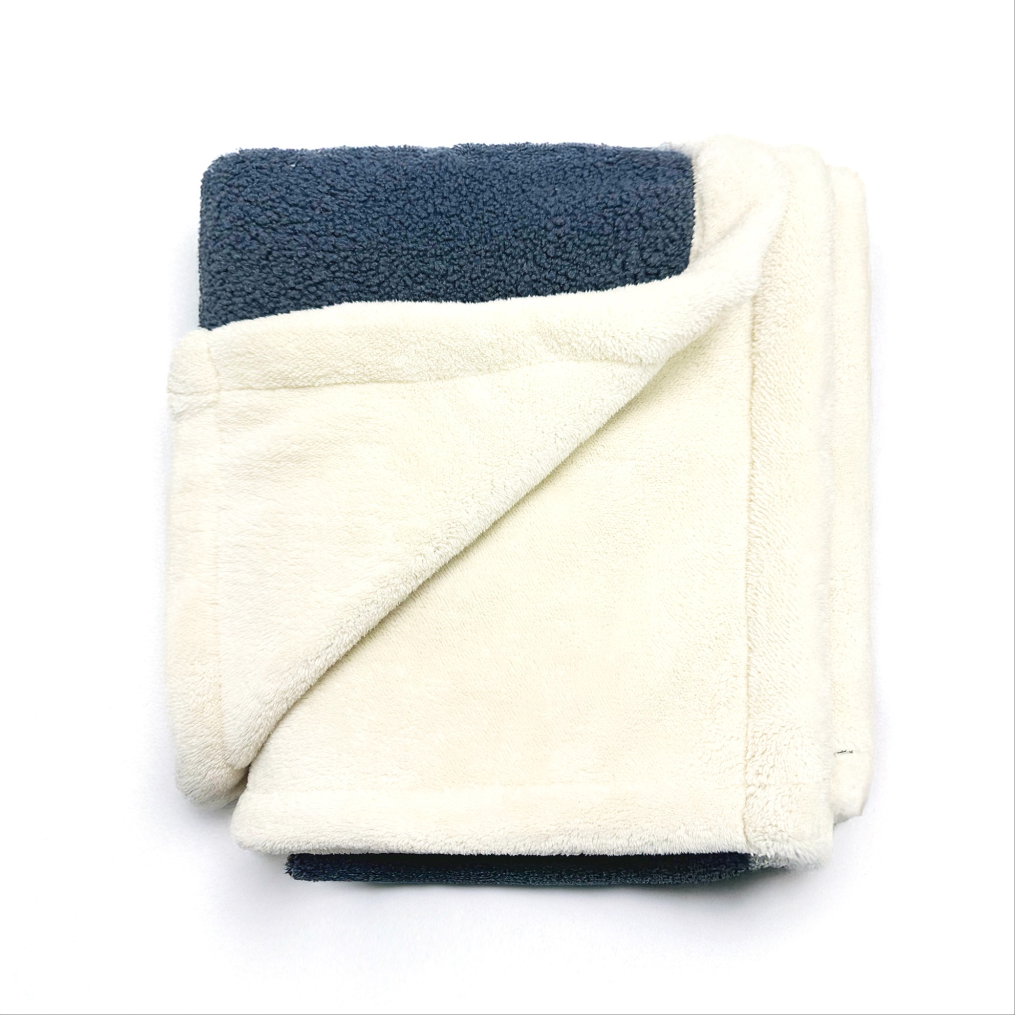 Texlina Teddy Curly Throw Blanket, Bluish Grey, Queen Size (60" x 80" / 150 x 200 cm) 1283