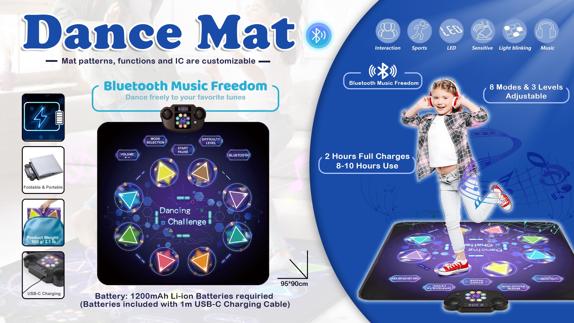 ASIS Dance Mat for Kids Electronic Dance Game Toy 1345