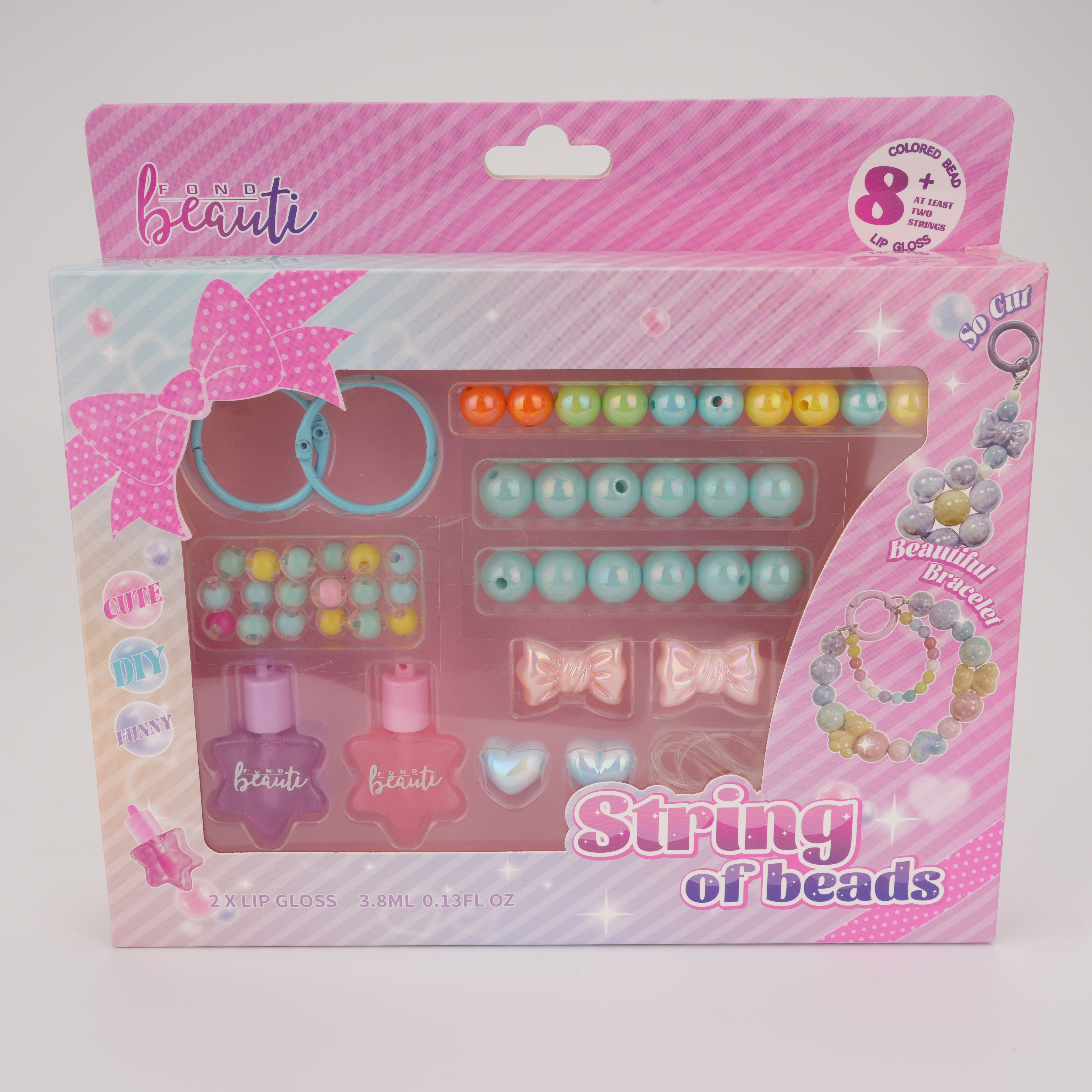 Handcrafted Beaded Chain with Lip Gloss 1376