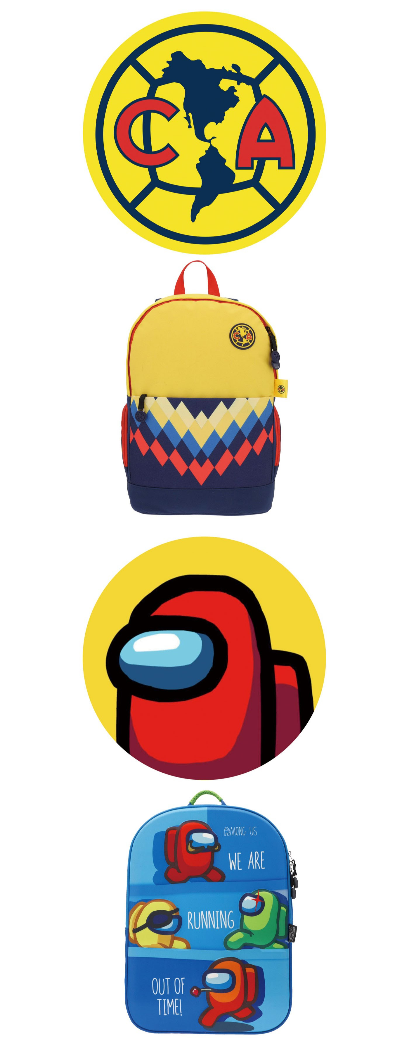 CLUB AMERICA & AMONG US LICENSED BACKPACKS 1405