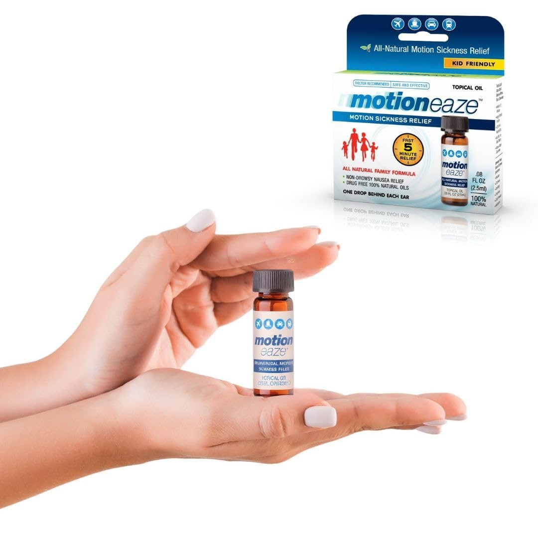MotionEaze Non-Drowsy Motion Sickness Relief - All Natural Drug Free Formula - Made in The USA - 2.5ml Bottle 1564