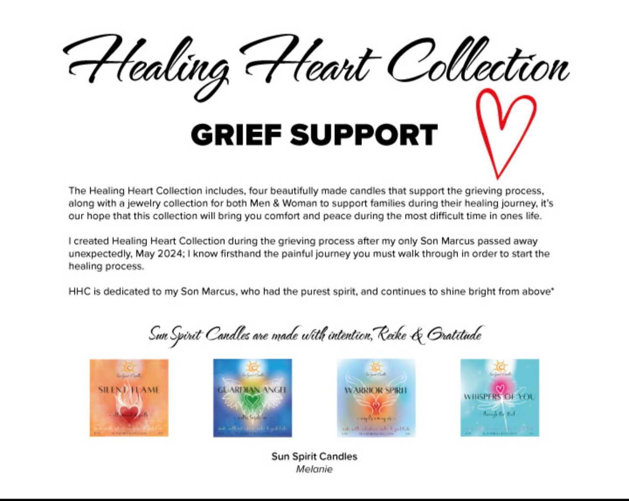 Healing Heart Collection by Sun Spirit Candles 1760