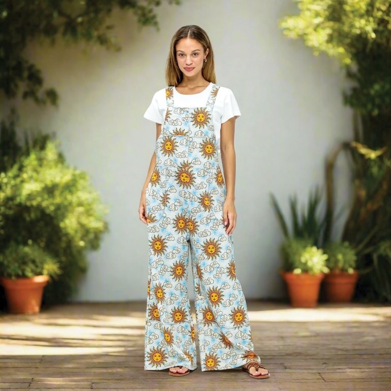 Overall Patchwork Celestial Sun Sky Print 1853