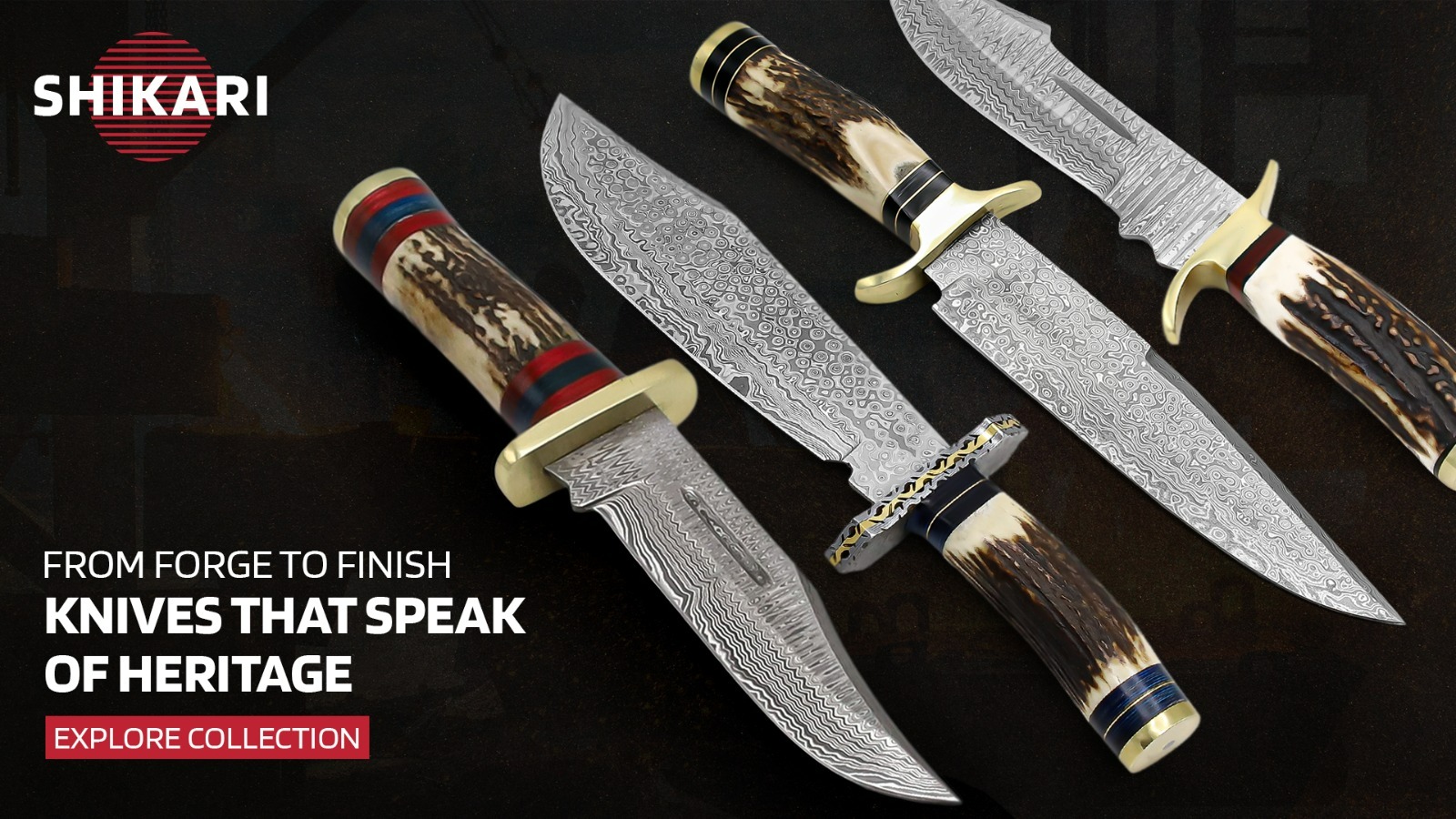 Damascus Hunting Knives 332