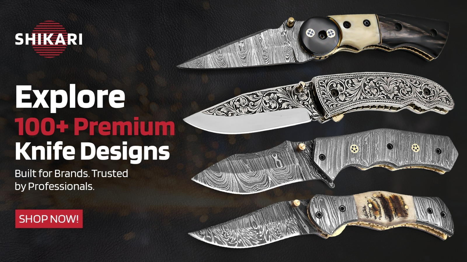 Damascus Pocket Knives 333