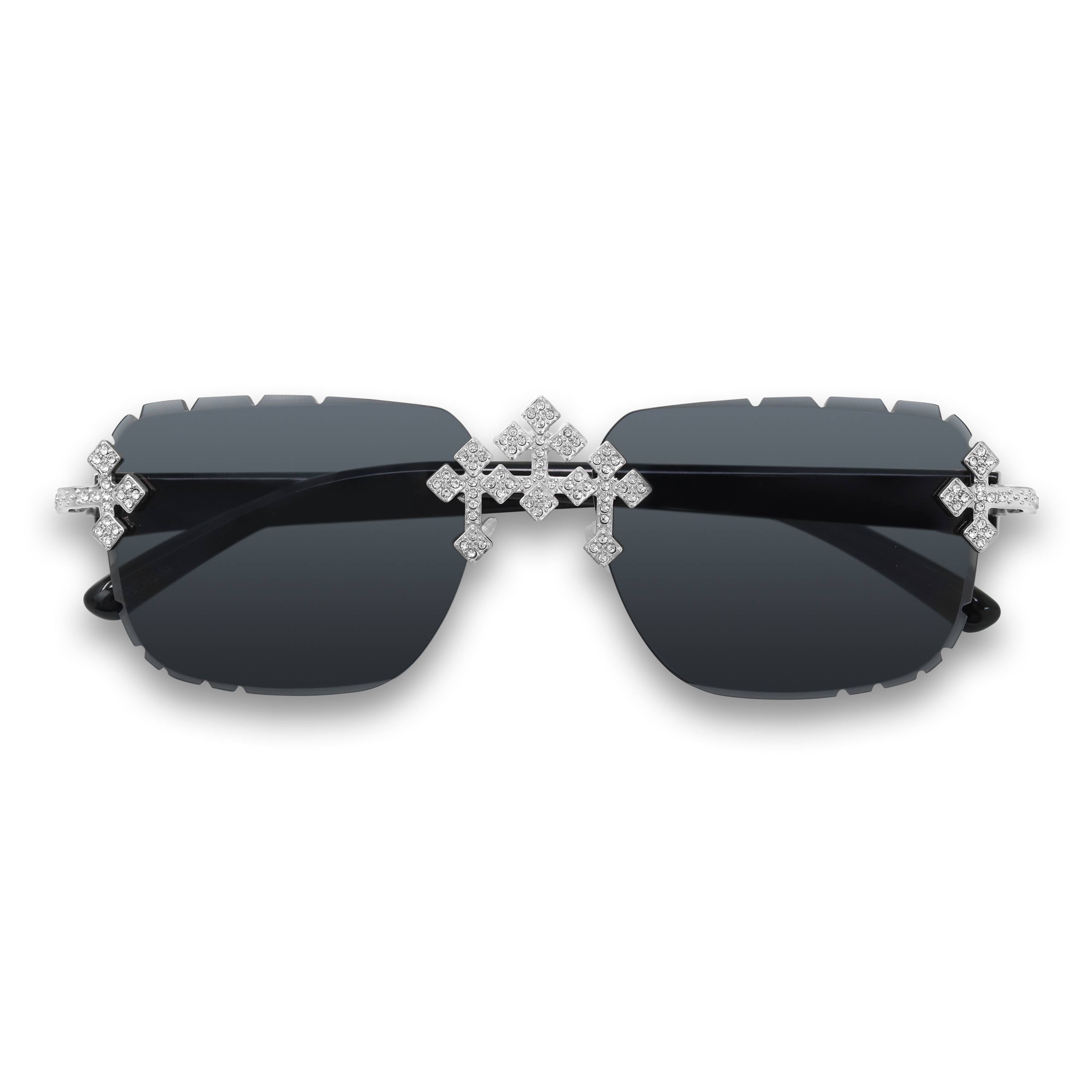Triple Cross Iced Out Sunglasses - Statement Shades 363