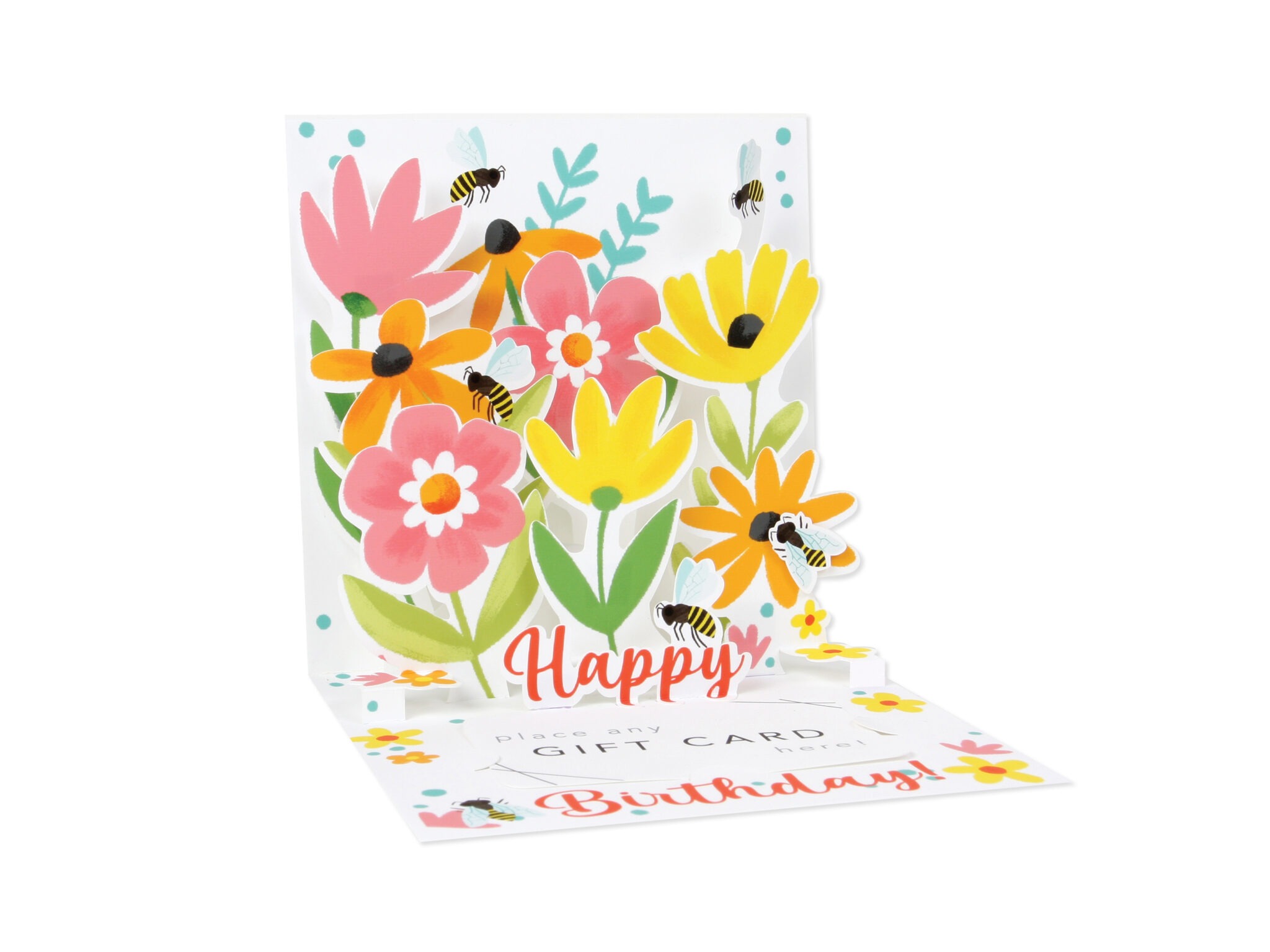(1218GC) Bees and Flowers Birthday Gift Card Holder 458
