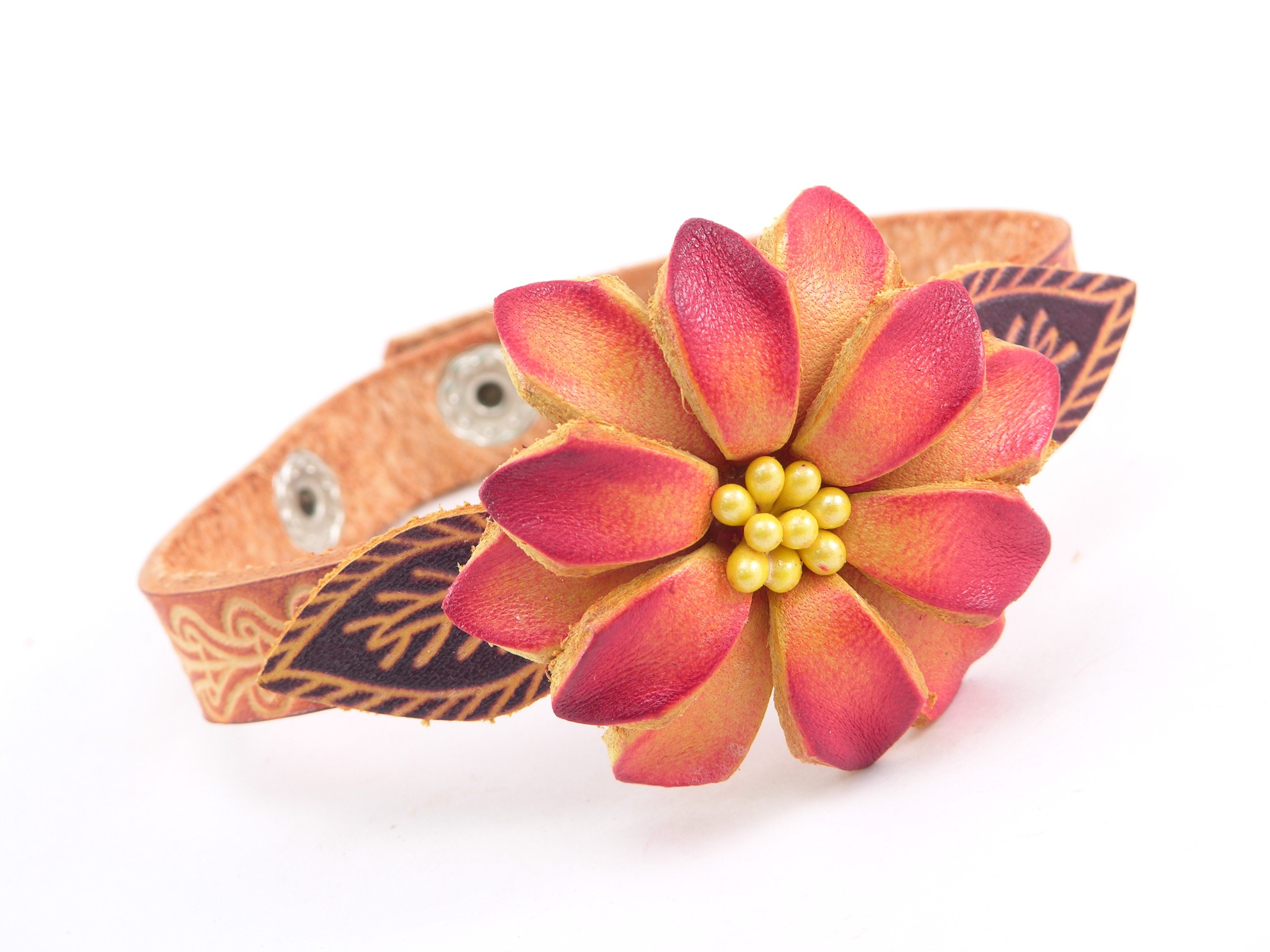 leather flower bracelet 464