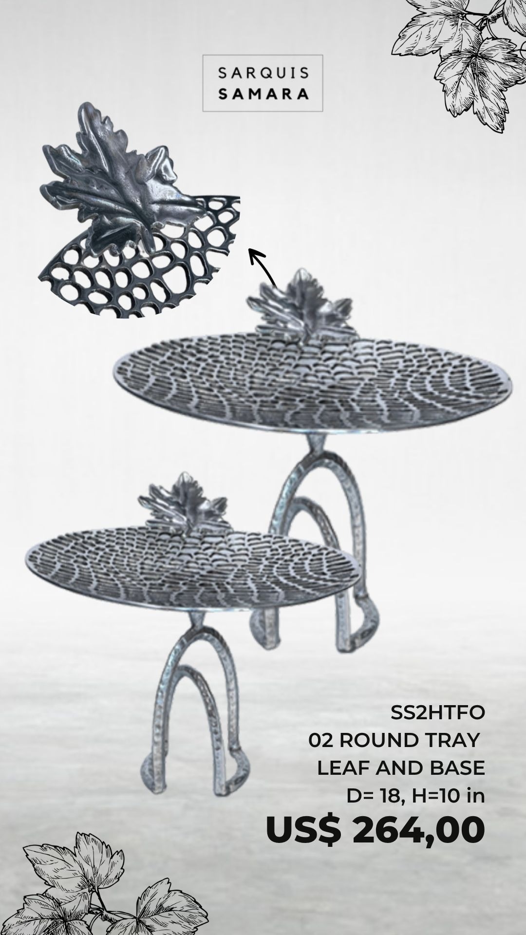 02 Round Tray  Leaf and Base 497