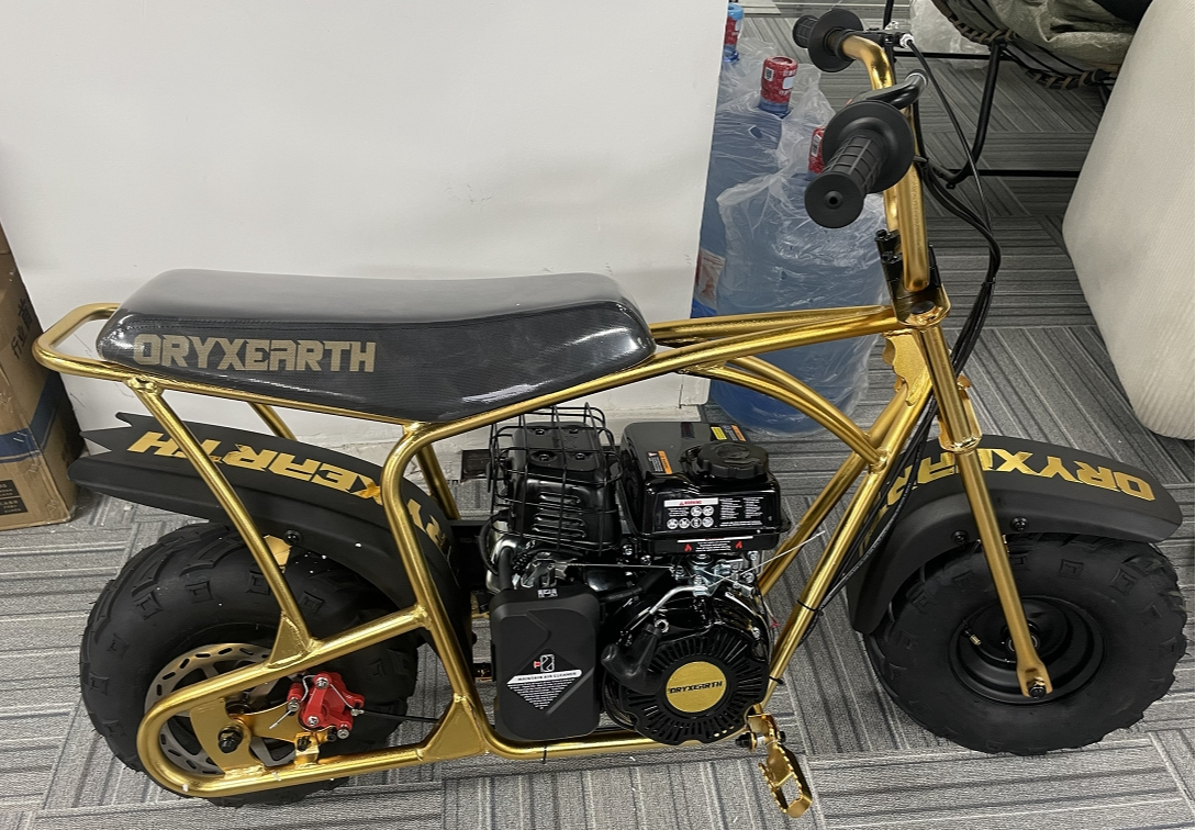 Oryxearth 99CC 4-Stroke Kids Gas Powered Engine Mini Bike with Off-Road Tire, Gold 746