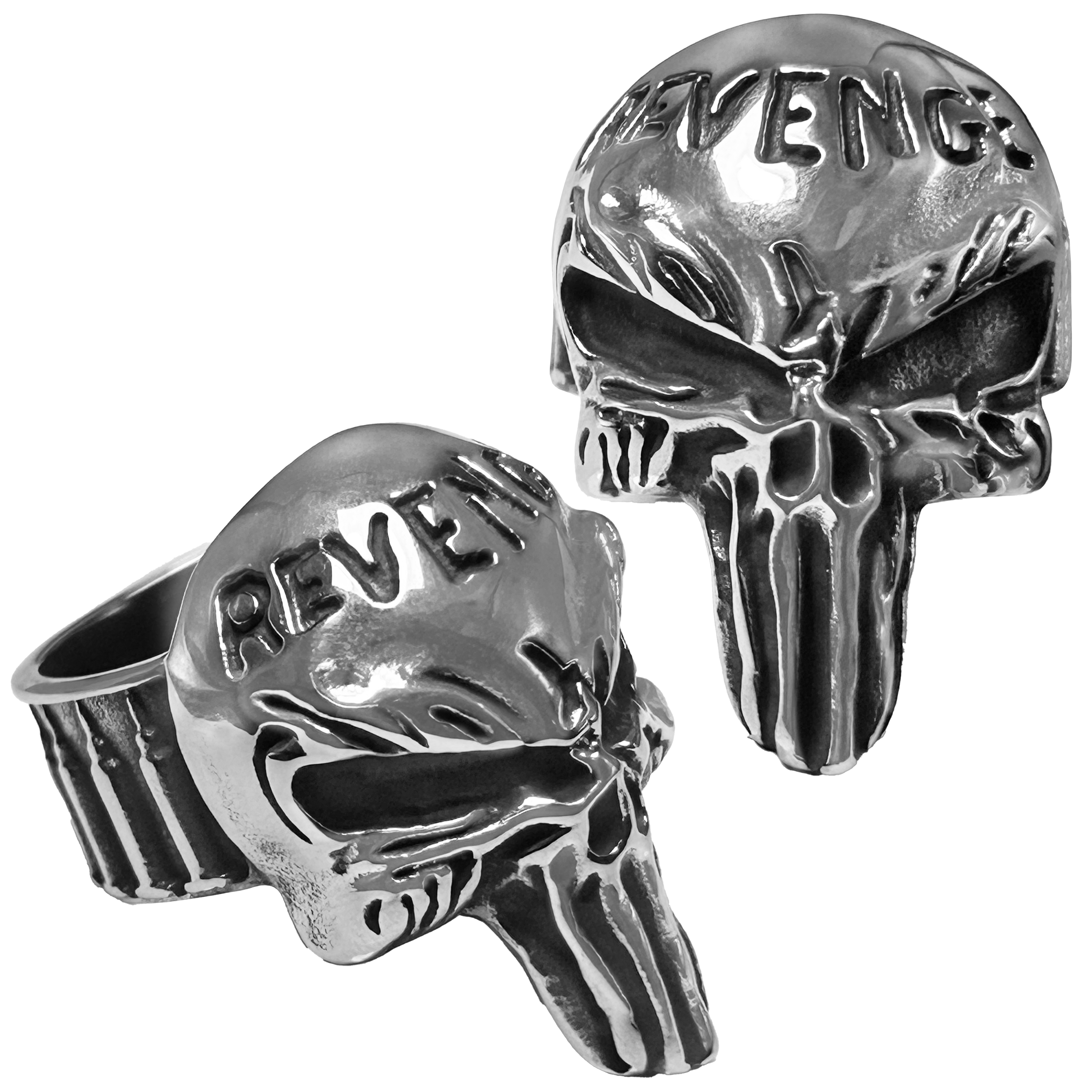 Stainless Steel Punisher Skull Ring 846