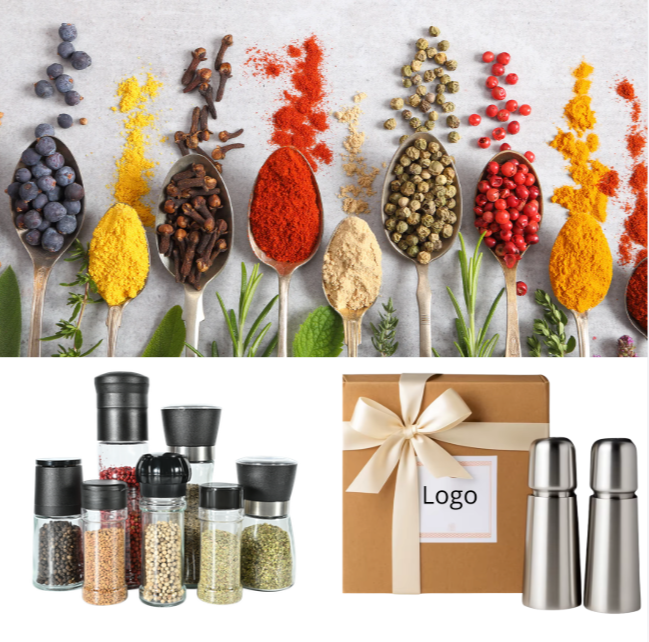 Spices and Seasoning; Spice Grinders, Glass jar, PET jar, Packaging 1422