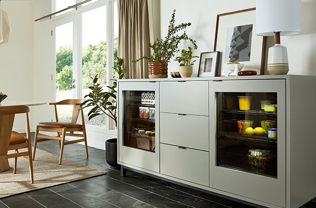 Sneak Peek! Copenhagen Storage Cabinet with Refrigerator 443