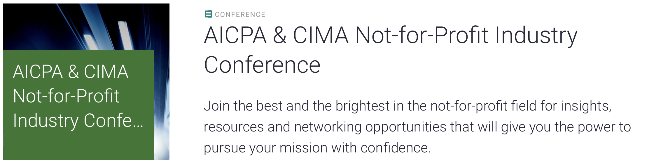 AICPA & CIMA Not-for-Profit Industry Conference 3660